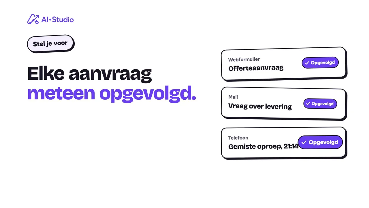 Beeld uit de video: elke aanvraag via webformulier, mail en telefoon meteen opgevolgd